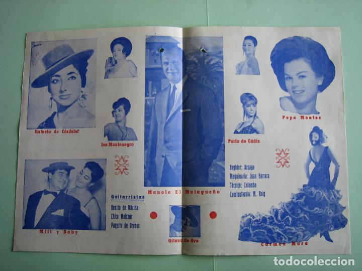 Carteles espect&aacute;culos: Antiguo programa de espect&aacute;culos. Flamenco. Pepe Marchena - Foto 3