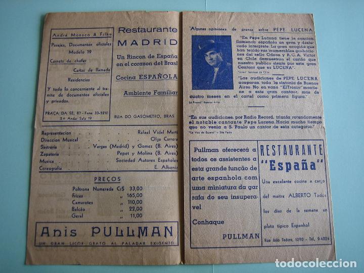 Carteles espect&aacute;culos: Antiguo programa de espect&aacute;culos. Flamenco. Pepe Lucena - Foto 2