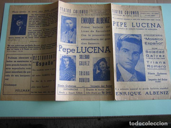 Carteles espect&aacute;culos: Antiguo programa de espect&aacute;culos. Flamenco. Pepe Lucena - Foto 4