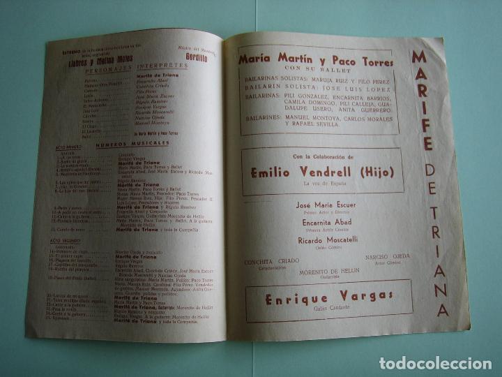 Carteles espect&aacute;culos: Antiguo programa de espect&aacute;culos. Flamenco. Mari Fe de Triana - Foto 3