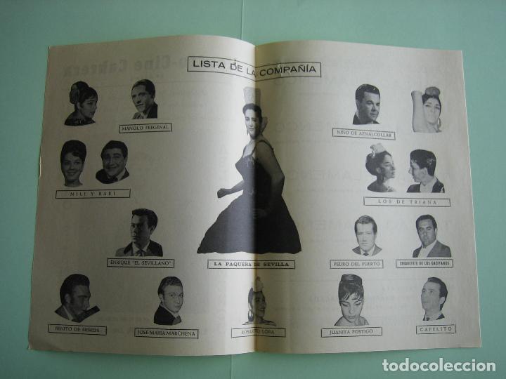 Carteles espect&aacute;culos: Antiguo programa de espect&aacute;culos. Flamenco. Copla. La Paquera - Foto 2