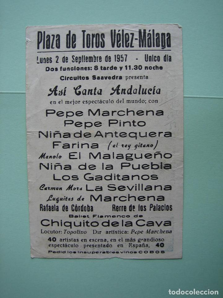 Carteles espect&aacute;culos: Antiguo programa de espect&aacute;culos. Flamenco. Sevilla - Foto 2