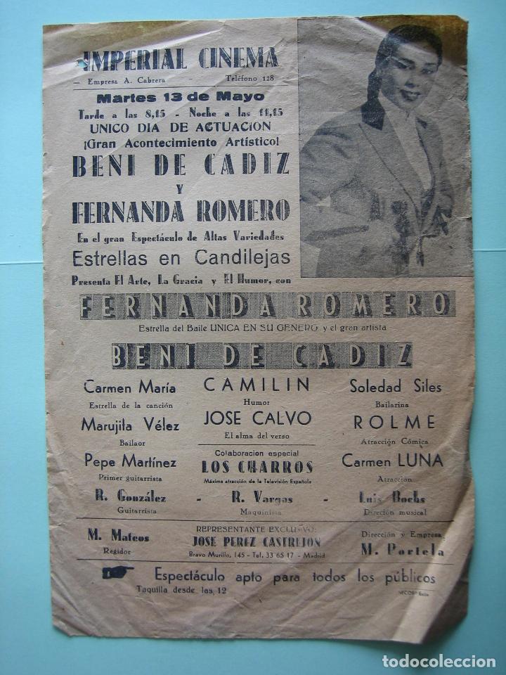 Carteles espect&aacute;culos: Antiguo programa de espect&aacute;culos. Flamenco. Copla - Foto 1