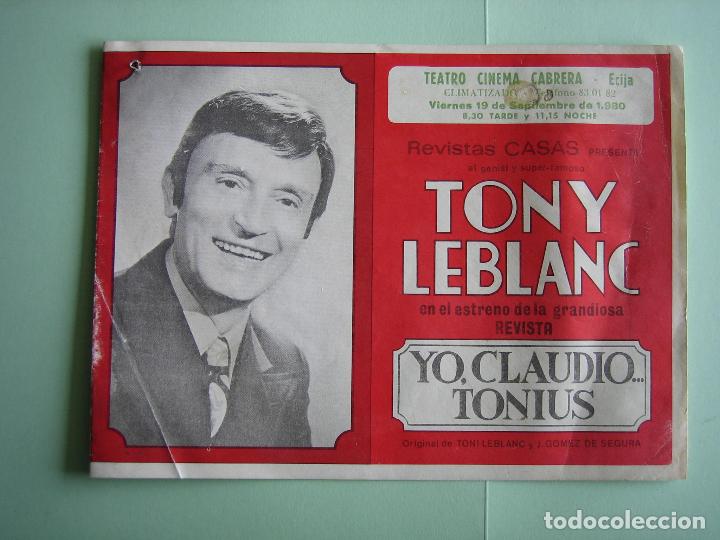 Carteles espect&aacute;culos: Antiguo programa de espect&aacute;culos y Variedades. To&ntilde;i Leblanc - Foto 1