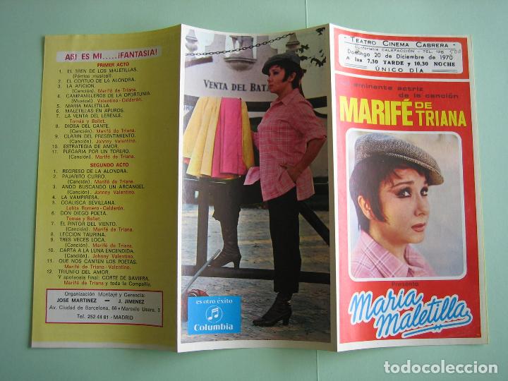 Carteles espect&aacute;culos: Antiguo programa de espect&aacute;culos y Variedades.Mari Fe de Triana - Foto 2