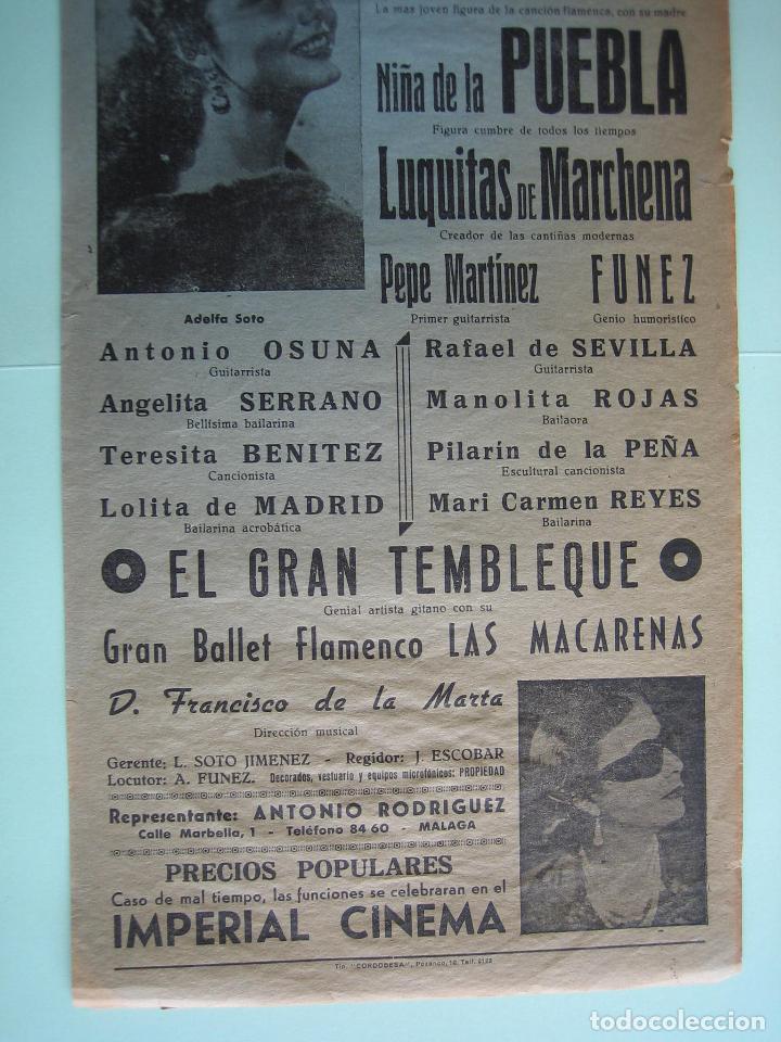 Carteles espect&aacute;culos: Antiguo programa de espect&aacute;culos y Variedades. Flamenco - Foto 2