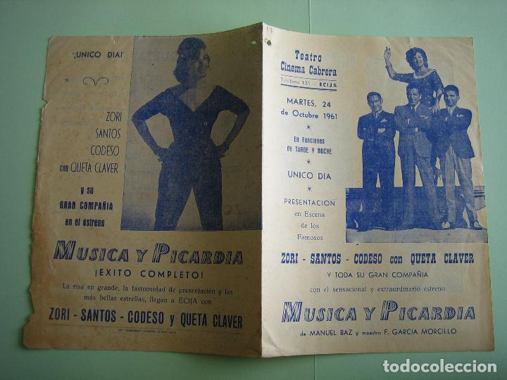 Carteles espect&aacute;culos: Antiguo programa de espect&aacute;culos y Variedades. Flamenco. - Foto 3