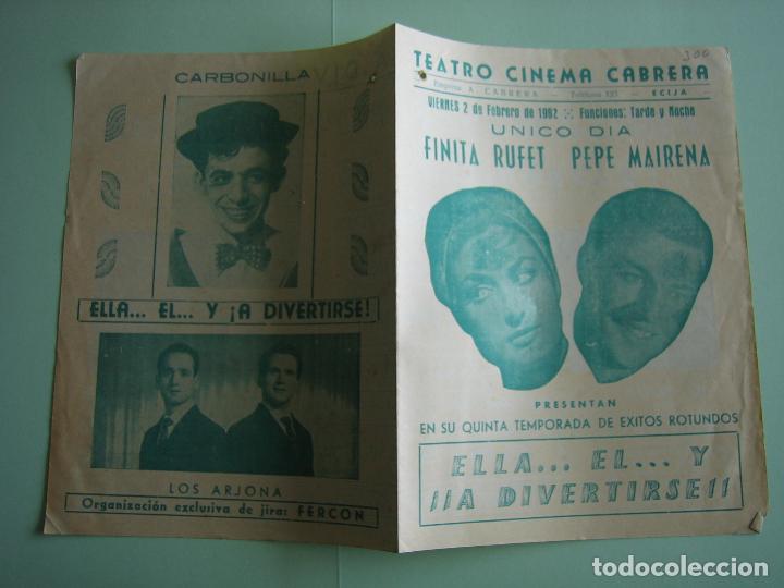 Carteles espect&aacute;culos: Antiguo programa de espect&aacute;culos y Variedades. Flamenco. - Foto 3