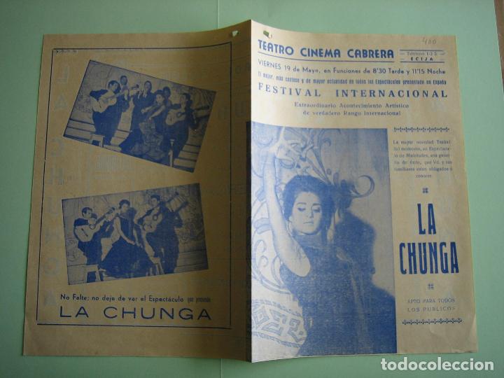 Carteles espect&aacute;culos: Antiguo programa de espect&aacute;culos y Variedades. Flamenco. La Chunga - Foto 3