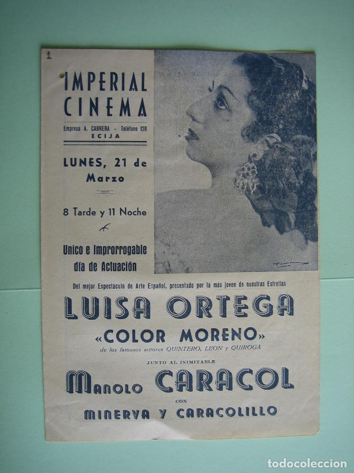 Carteles espect&aacute;culos: Antiguo programa de variedades y flamenco. Luisa Ortega - Foto 1