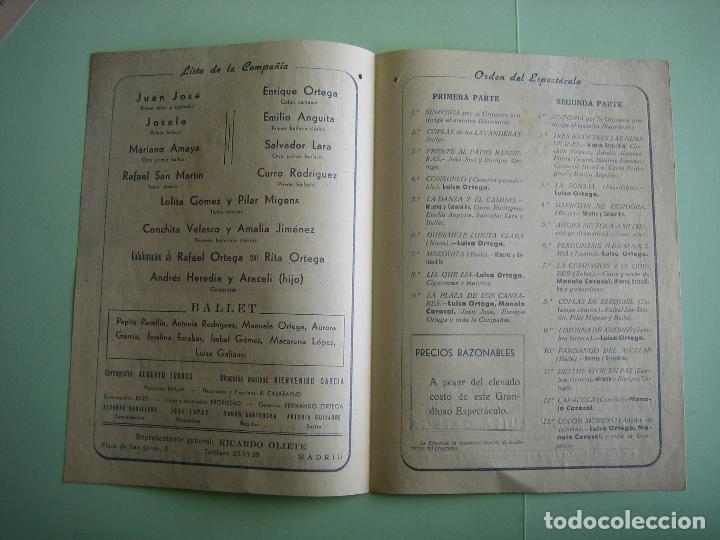 Carteles espect&aacute;culos: Antiguo programa de variedades y flamenco. Luisa Ortega - Foto 2