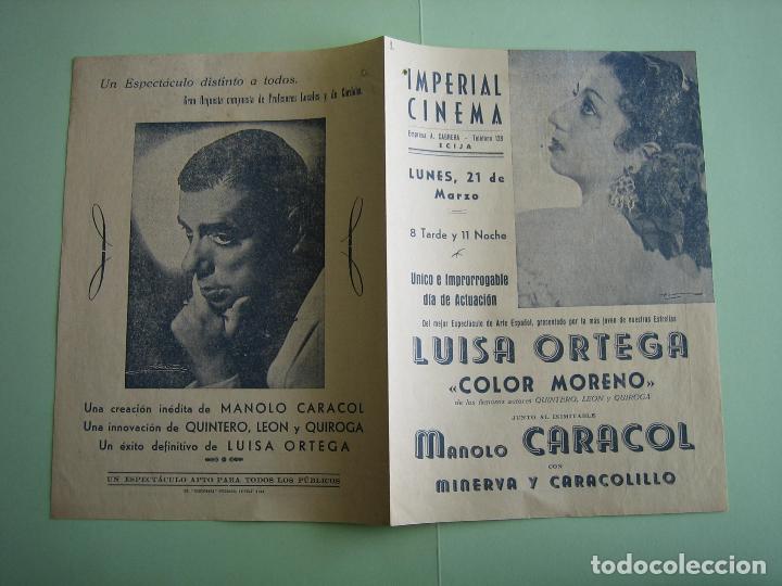 Carteles espect&aacute;culos: Antiguo programa de variedades y flamenco. Luisa Ortega - Foto 3