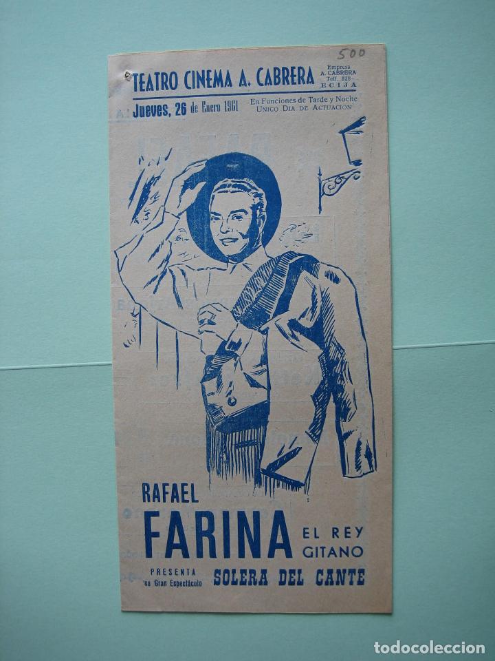 Carteles espect&aacute;culos: Antiguo programa de variedades y flamenco. Farina - Foto 1