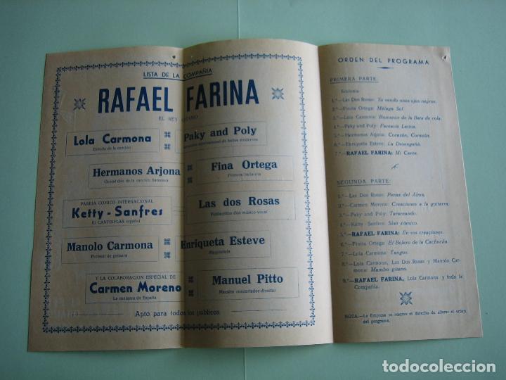 Carteles espect&aacute;culos: Antiguo programa de variedades y flamenco. Farina - Foto 2