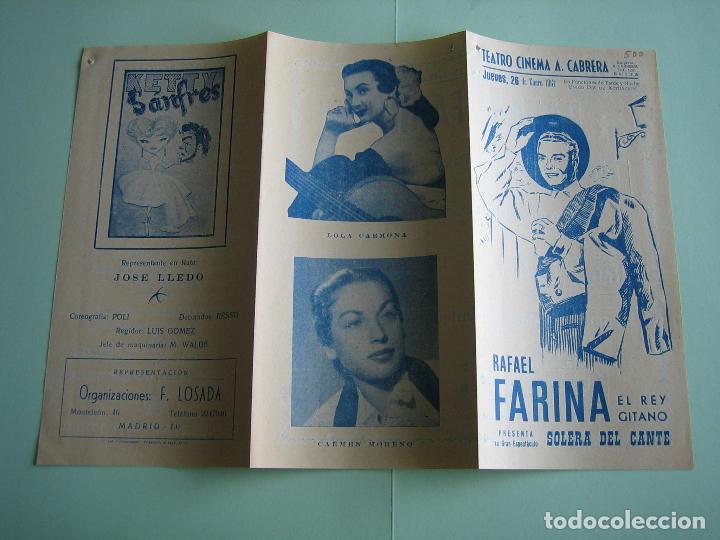 Carteles espect&aacute;culos: Antiguo programa de variedades y flamenco. Farina - Foto 3