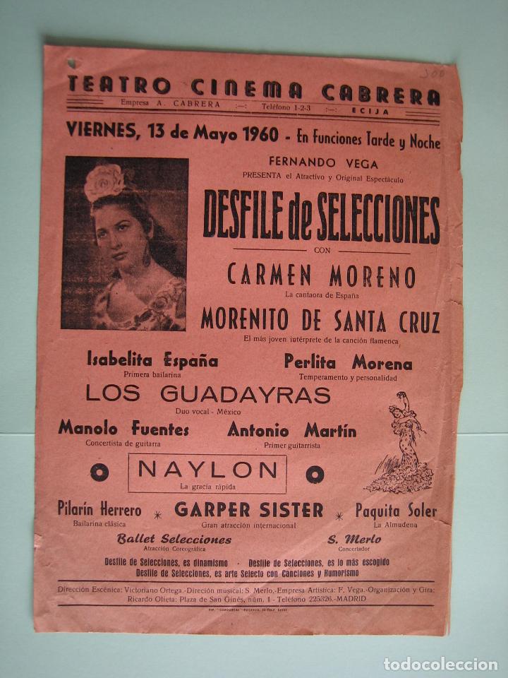 Carteles espect&aacute;culos: Antiguo cartel o programa de espect&aacute;culo flamenco. - Foto 1