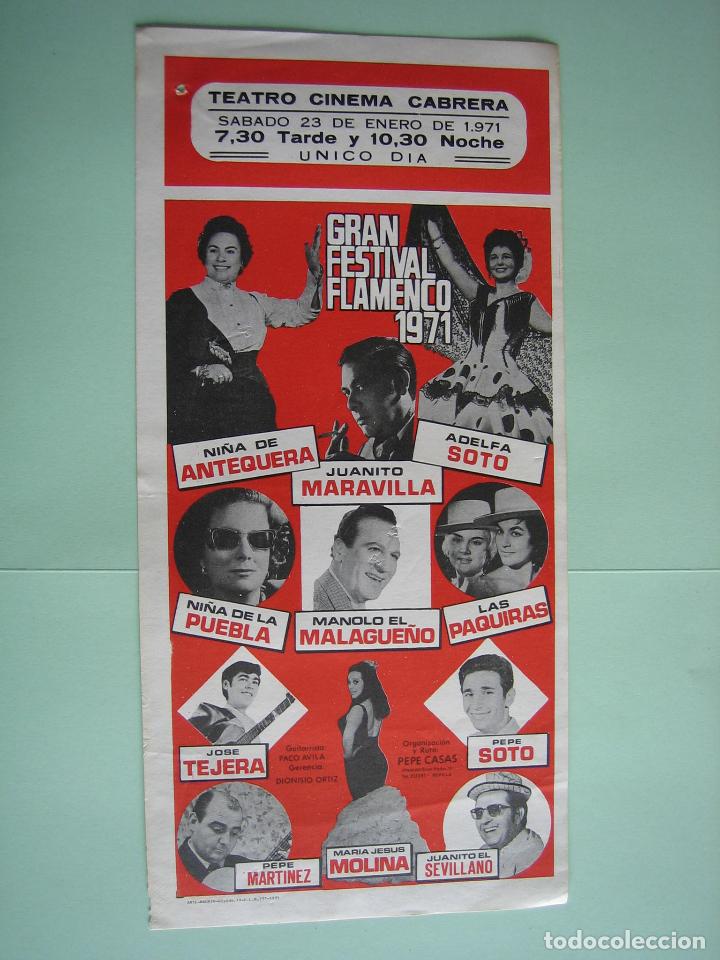 Carteles espect&aacute;culos: Antiguo cartel o programa de cante Flamenco - Foto 1