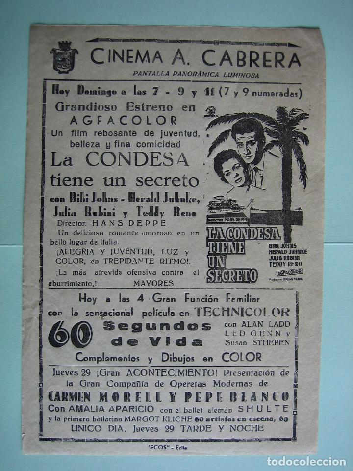Carteles espect&aacute;culos: Antiguo cartel o programa de Cine - Foto 1