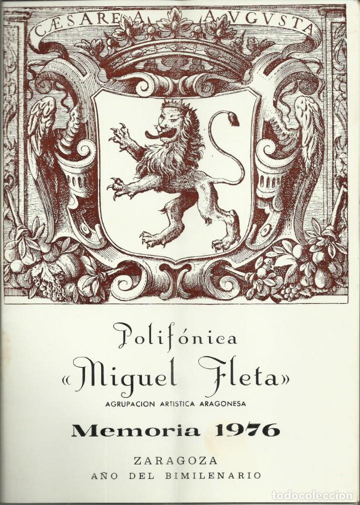 Carteles espect&aacute;culos: Polifonica Miguel Fleta, a&ntilde;o 1976 - Foto 1