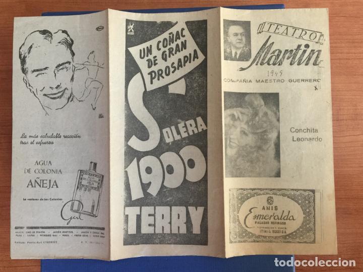 Carteles espect&aacute;culos: PROGRAMA TEATRO MARTIN. OBRA LOS PA&Iacute;SES BAJOS. A&Ntilde;O 1949. - Foto 2