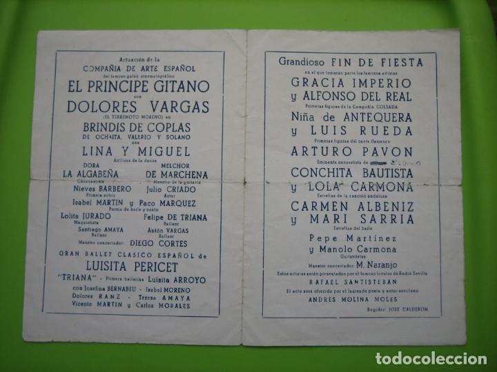 Carteles espect&aacute;culos: Antigu programa flamenco 1954 - Foto 2