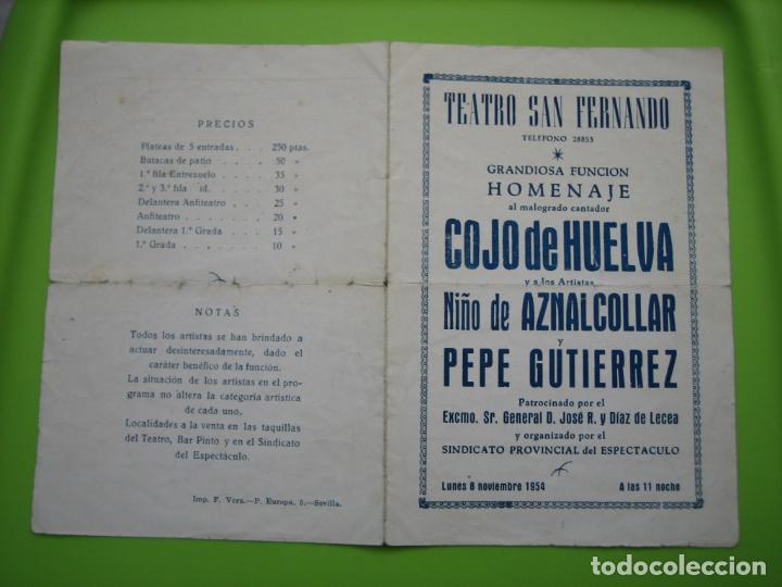 Carteles espect&aacute;culos: Antigu programa flamenco 1954 - Foto 3