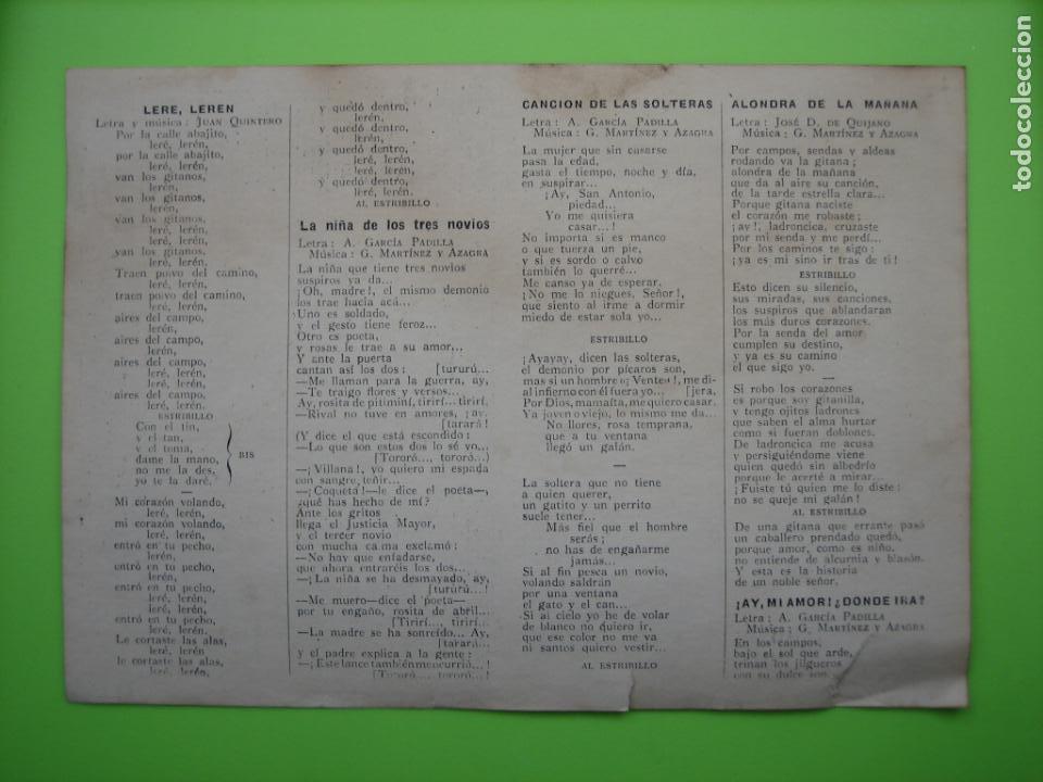 Carteles espect&aacute;culos: Antiguo programa de espect&aacute;culos. La Gitanilla. Estrellita Castro - Foto 2