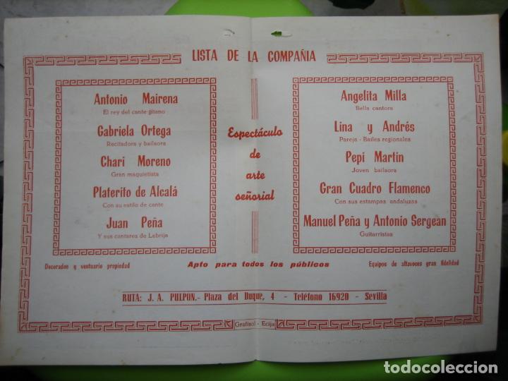 Carteles espect&aacute;culos: Antiguo programa de espect&aacute;culo flamenco - Foto 2