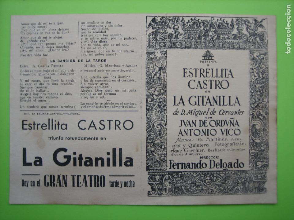 Carteles espect&aacute;culos: Antiguo programa de espect&aacute;culos.Estrellita Castro - Foto 1