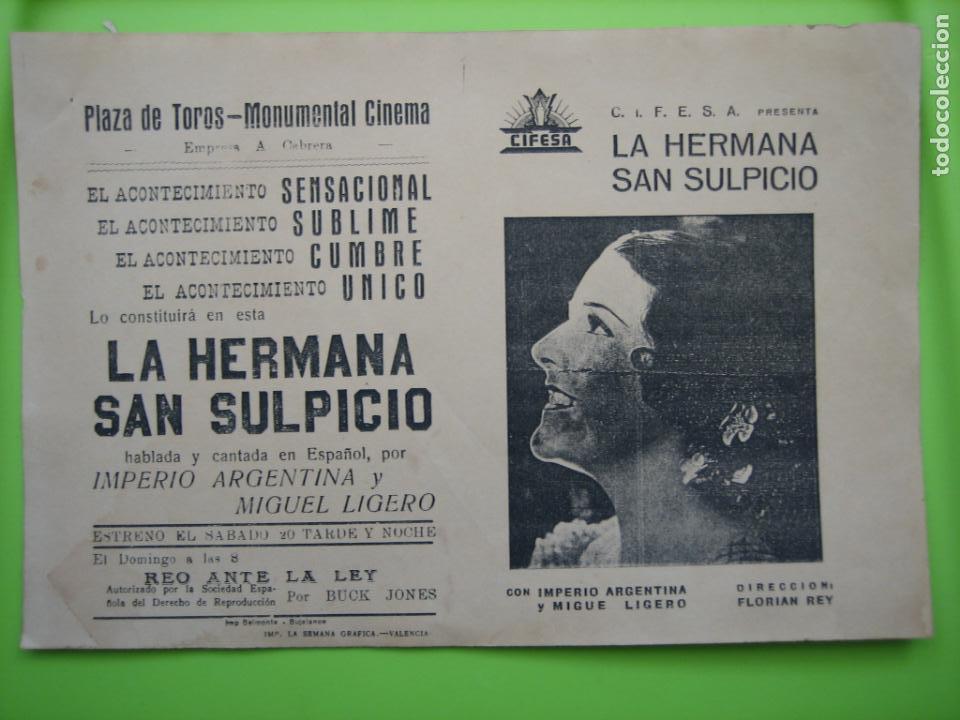 Carteles espect&aacute;culos: Antiguo programa de espect&aacute;culos. Imperio Argentina - Foto 1