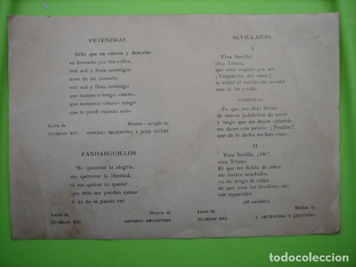 Carteles espect&aacute;culos: Antiguo programa de espect&aacute;culos. Imperio Argentina - Foto 2
