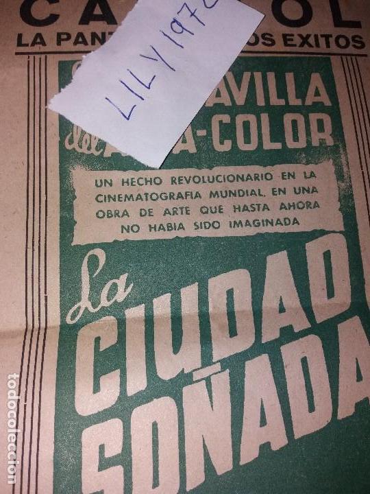 Carteles espect&aacute;culos: PROGRAMA CINE CAPITOL LA CIUDAD SO&Ntilde;ADA &Uacute;NICO - Foto 3