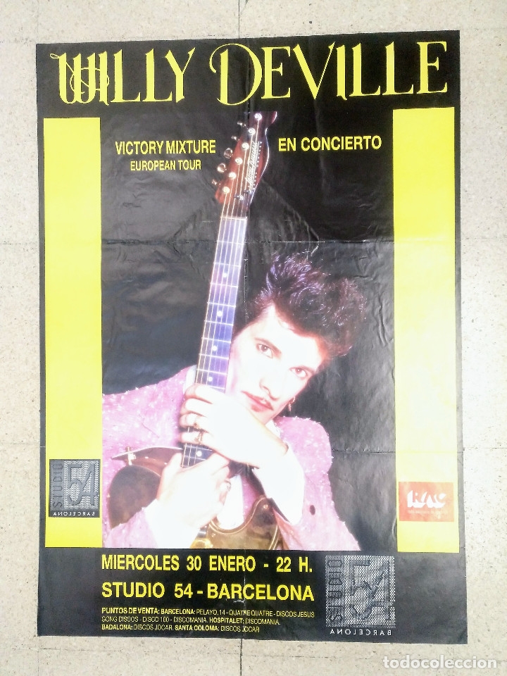 Carteles espect&aacute;culos: Cartel Willy Deville en Studio 54 de Barcelona - Foto 1