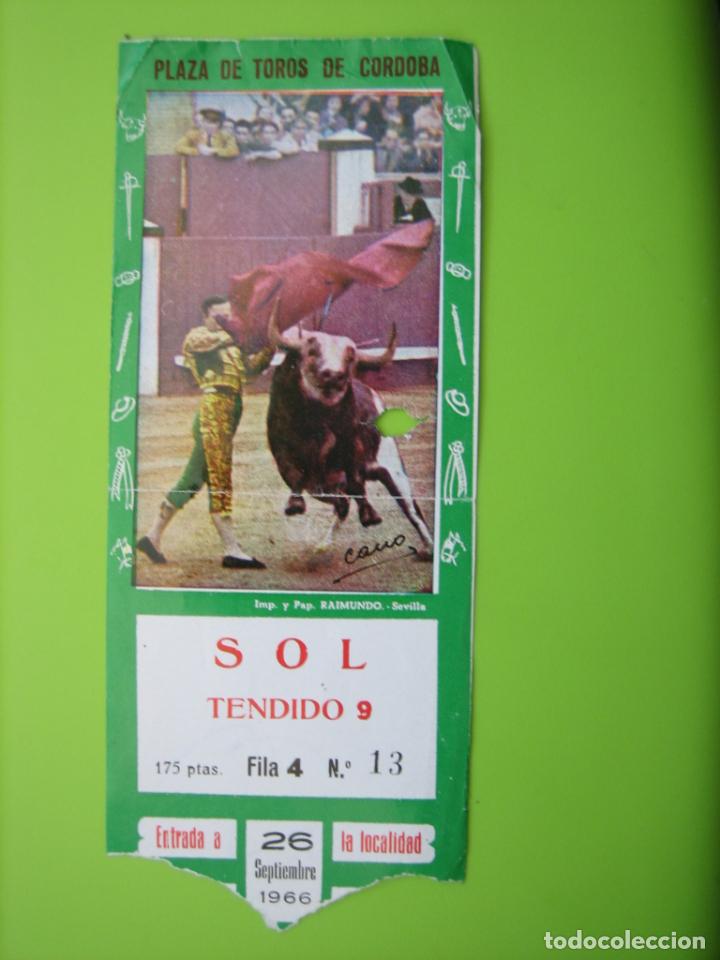 Carteles espect&aacute;culos: Entrada plaza de toros de Cordoba 1966 - Foto 1