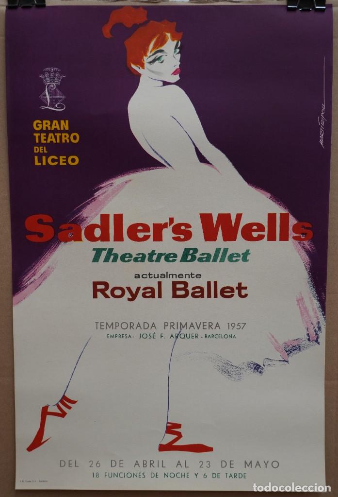 Carteles Espectáculos: CARTEL -SADLERS WELLS THEATRE BALLET - 1957 - TEATRO LICEO - 53 X 35 CM. - Foto 1 - 215125486