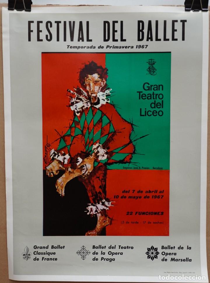 Carteles Espectáculos: CARTEL - FESTIVAL DEL BALLET - PRIMAVERA 1967 - GRAN TEATRO DEL LICEO - 49 X 36 CM. - Foto 1 - 215201123