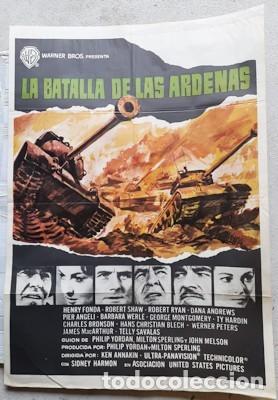 Carteles espect&aacute;culos: CARTEL DE CINE LA BATALLA DE LAS ARDENAS, DE 1966 - Foto 1