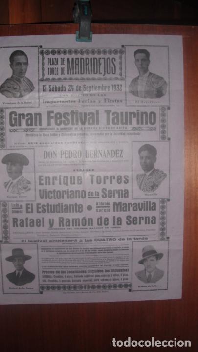 Carteles espect&aacute;culos: TOROS EN MADRIDEJOS (TOLEDO) 1932 - Foto 1