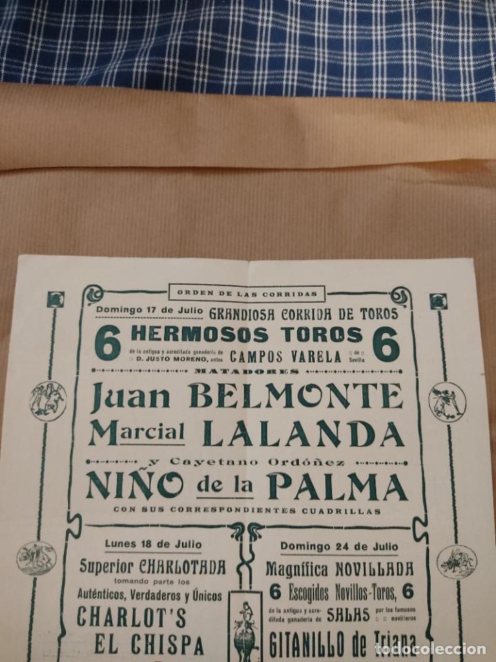 Carteles espect&aacute;culos: Toros La L&iacute;nea. Feria y Fiestas de 1927. Programa de mano - Foto 3