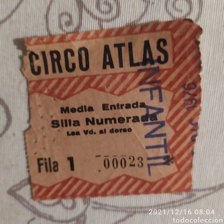 Carteles espect&aacute;culos: Entrada circo atlas 1976 - Foto 1