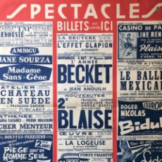 Carteles Espectáculos: CARTEL SPECTACLES PARIS 1960.