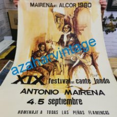 Carteles Espectáculos: 1980, CARTEL XIX FESTIVAL DEL CANTE JONDO ANTONIO MAIRENA, GRAN TAMAÑO, 65X95 CMS. Lote 311340248