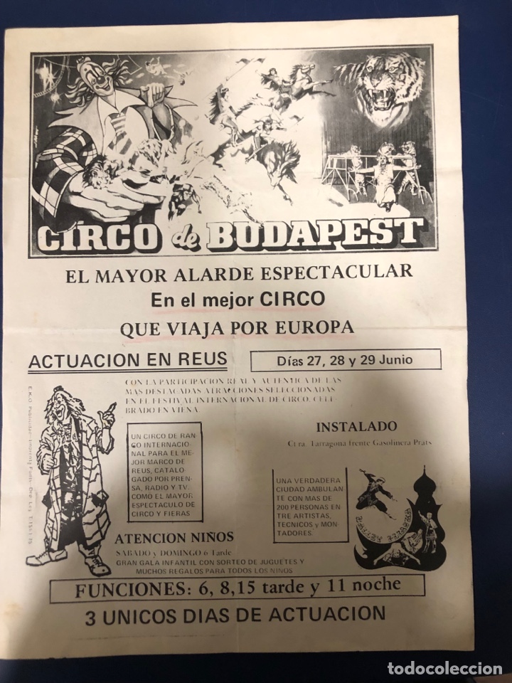 Carteles espect&aacute;culos: Cartel circo de Budapest Reus 7 - Foto 1