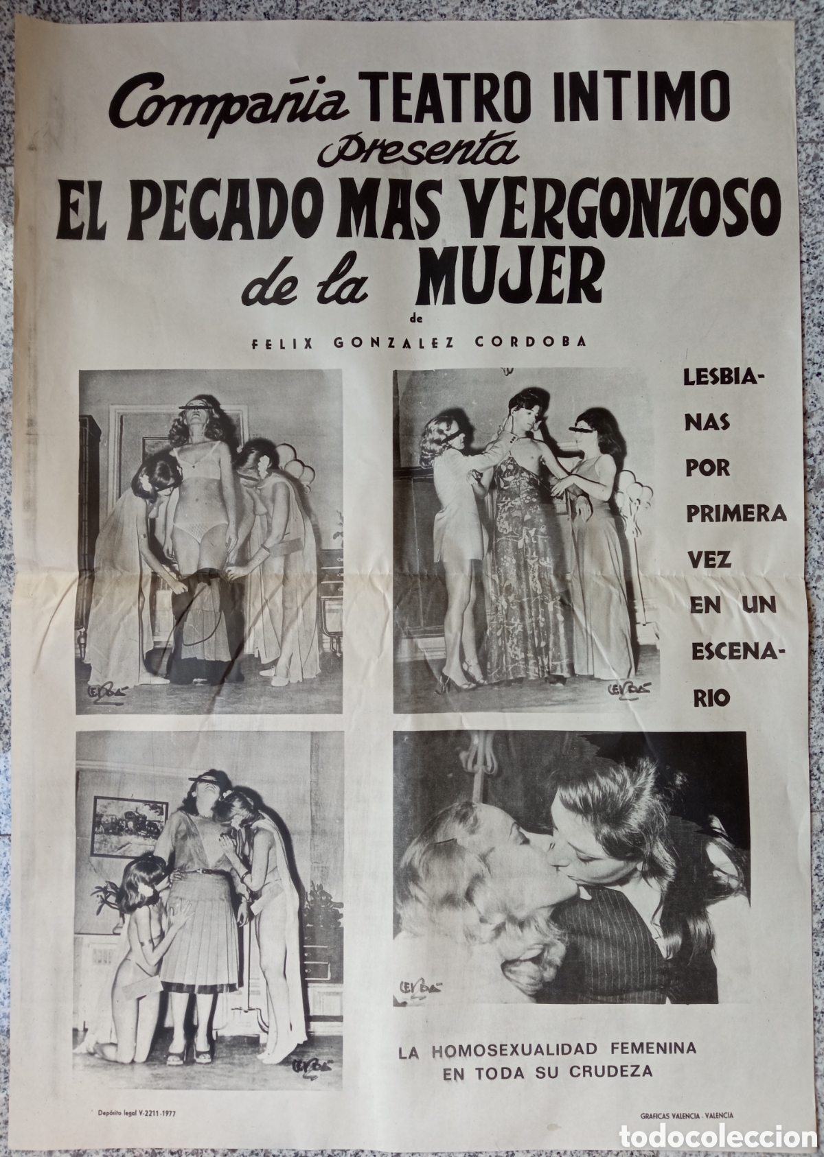 cartel compañia teatro intimo - 1971 - lesbiana - Compra venta en  todocoleccion