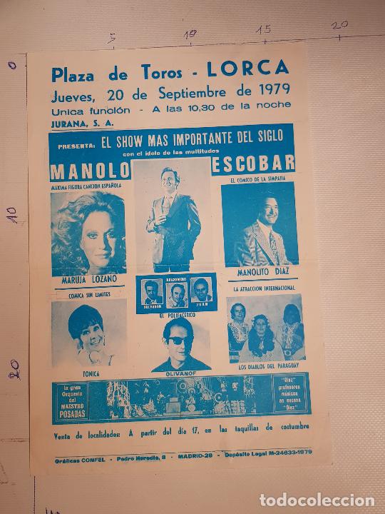 Carteles espect&aacute;culos: MANOLO ESCOBAR-PLAZA DE TOROS DE LORCA - Foto 1