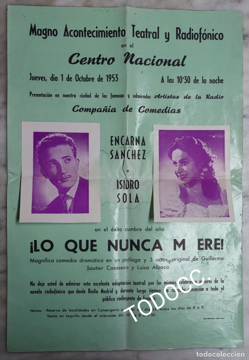 Carteles espect&aacute;culos: IGUALADA- TEATRO - CENTRO NACIONAL 1953 - Foto 1