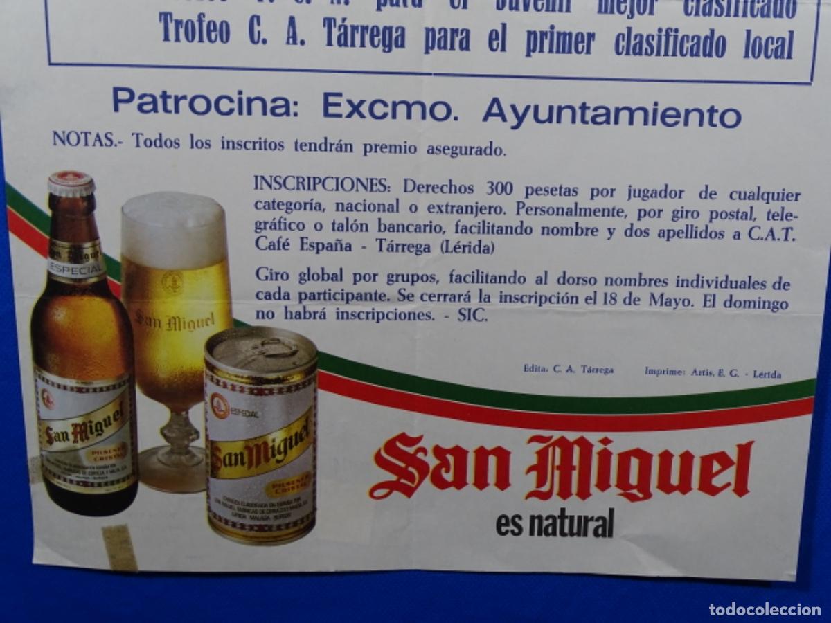 Carteles espect&aacute;culos: CARTEL DE AJEDREZ OPEN DE TARREGA 1985. - Foto 4