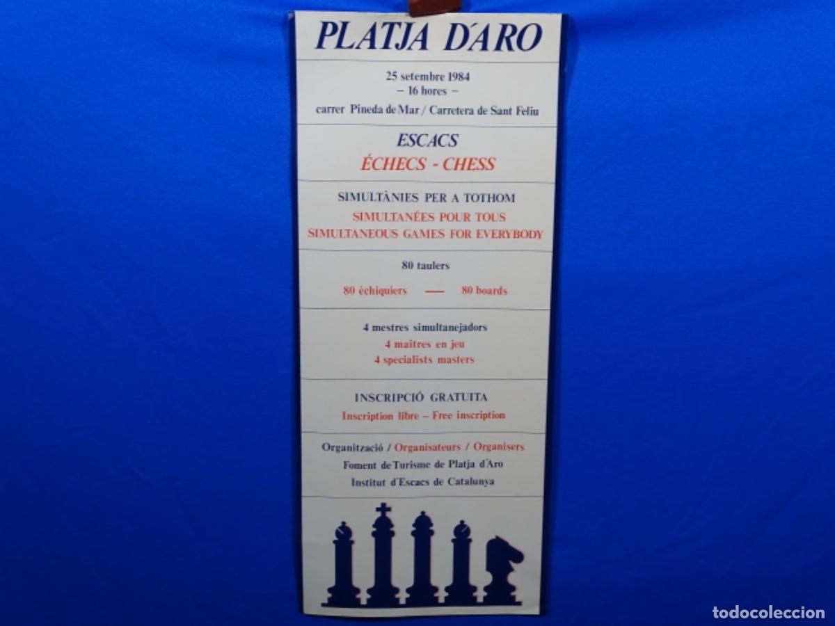 Carteles espect&aacute;culos: CARTEL DE AJEDREZ ESCACS PLATJA D&rsquo;ARO 1984. - Foto 1