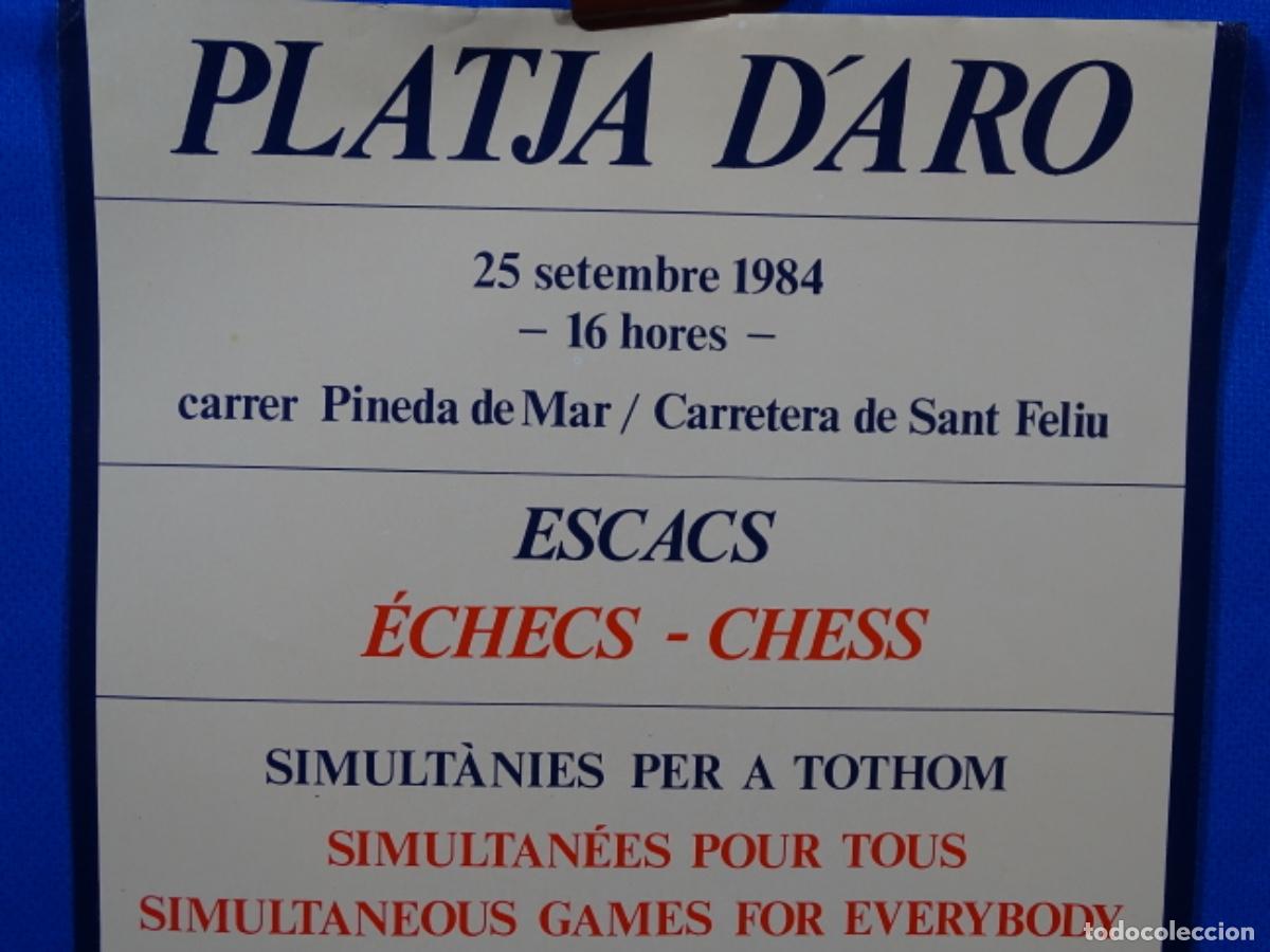 Carteles espect&aacute;culos: CARTEL DE AJEDREZ ESCACS PLATJA D&rsquo;ARO 1984. - Foto 2