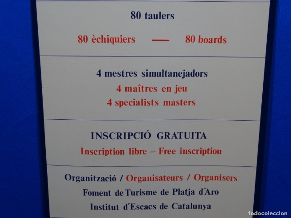 Carteles espect&aacute;culos: CARTEL DE AJEDREZ ESCACS PLATJA D&rsquo;ARO 1984. - Foto 3